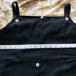 Black Gentleman Fabric Pinafore Dress