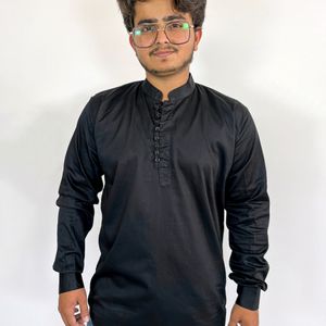 Trendy Black short kurta for boys