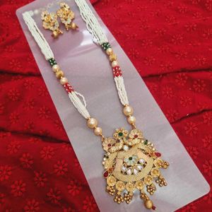 Rajwadi Long Sugar Beads Necklace