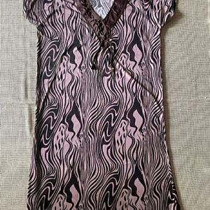 Printed Nighty With Side Slit