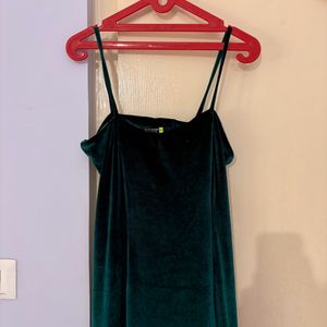 Green Velvet Dress In Size M