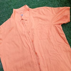 ORANGE COTTON SHIRT WITH POCKET