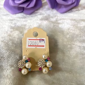 Combo New Beautiful Pearl Studs & Hoop Earrings