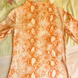 MNG Orange Snake Skin Top