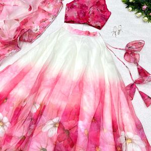 Pure Organza Fully Stiched Set🌸