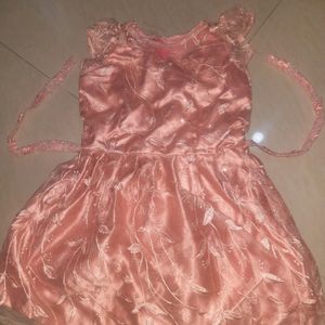 Peach Colour Baby Girl Dress