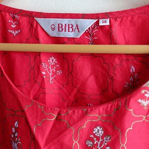 Biba Straight Red ♥️ Kurta Smart Piece