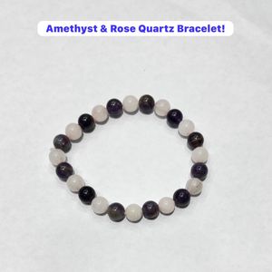 Amethyst And Rose Quartz Bracelet