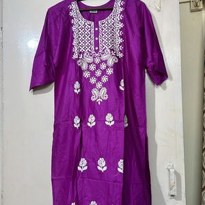 Rani Pink Chikankari Kurta