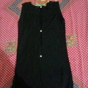 Black Chanderi Cotton Top