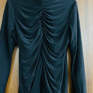 Black Front Ruched Top