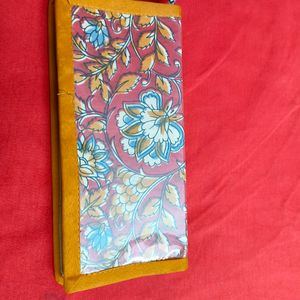 Brand New Kalamkari Wallet For Women With Zip Lock