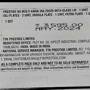 Prestige Multi kadai With Glass Lid