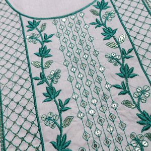 Combo Of 2 Neck Embroidery Patches White RamaGreen