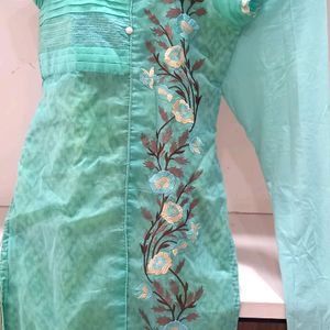 Chanderi Cotton Kurti ,No Legging