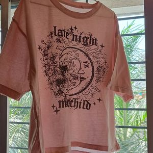 Light Pink Casual Oversized T-shirt For women