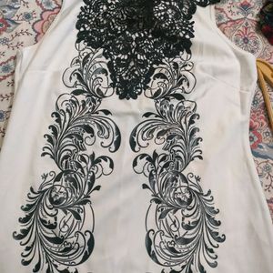 Beautiful Korean Dress With Lace Neck And Back