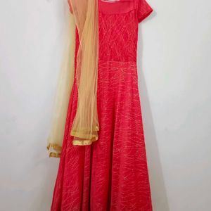 Party Wear Gown - Coral Pink