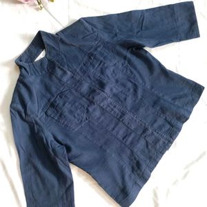 Navy Blue Cotton Shirt