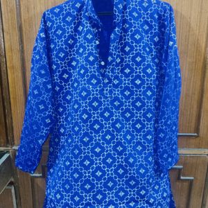 Blue & Yellow Print Kurta For Festive Season 36 Si