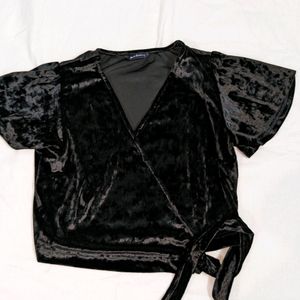 Velvet Wrap Top