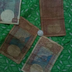 Combo Of Old Indian Notes And Coins