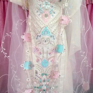 Pakistani Embroidered Fancy Dress Material