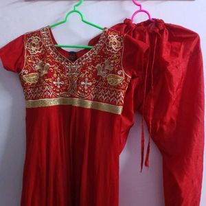 Wedding Wear Anarkali And Pant Combo