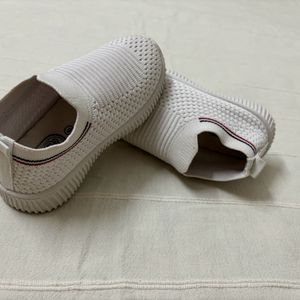 FIRST CRY KATS Perforated Slip On Shoes-White