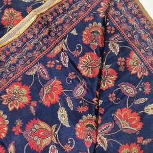 Beautiful Navy Blue Silk Dupatta