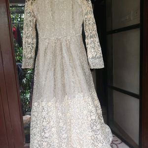 Embroidered Net Gown