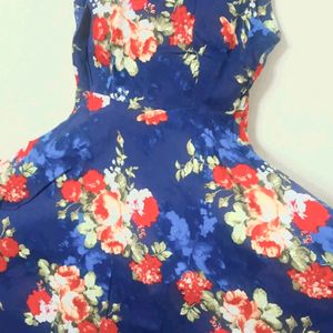 Floral Unique Summer Strechable Knee Length Frock