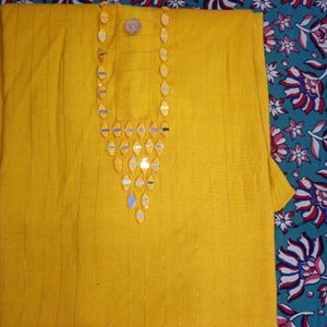 Yellow Kurti For Girls