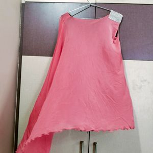 Pink One Side Sleeveless Top