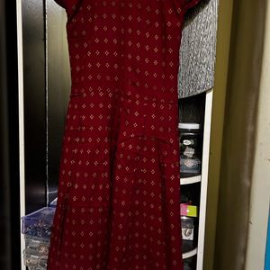 Rust Maroon Colour Anarkali Kurta Size S