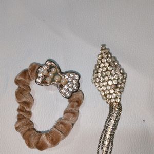 Hair Rubber Band Accessories And One Saree Clip