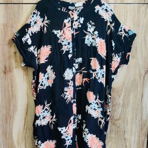 Black Printed Long Top Size-54