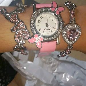 NEW FANCY WATCH & COMBO BRACELET FOR GIRLS