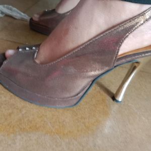 Heels Brown Shining Ladies