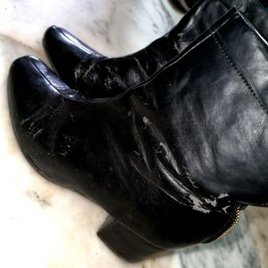 Women Heel Boots Black Used Fairly