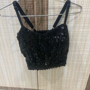 Beautiful Stylish Sequence Crop Top