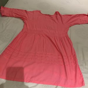 Pink Dress With Three Fourth Sleeves