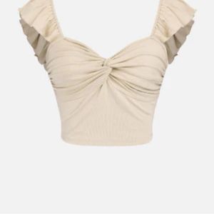 Cider Beige Sweetheart Knot Crop Top