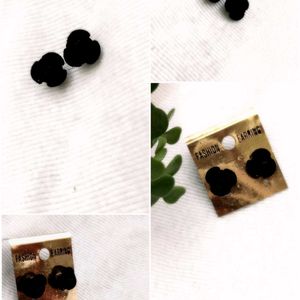 Black Short Earrings