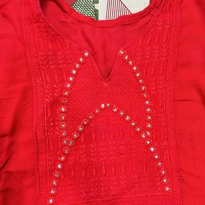 Red Colour Kurta For Girls