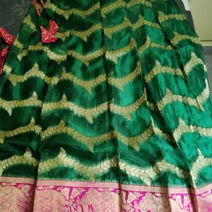 Green Half Saree Set