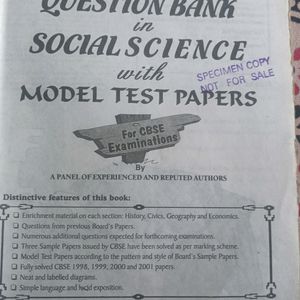 QUESTION BANK IN SST WITH MODEL TEST PAPER CBSE