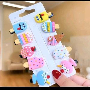 kids Hair Clips Set  (10 pc, 1 card)