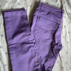 Straight Fit Jeans For Girls (Violet)