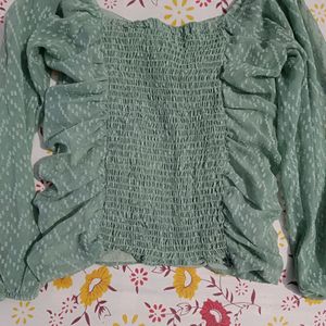 Green Partywear Top (No Return)